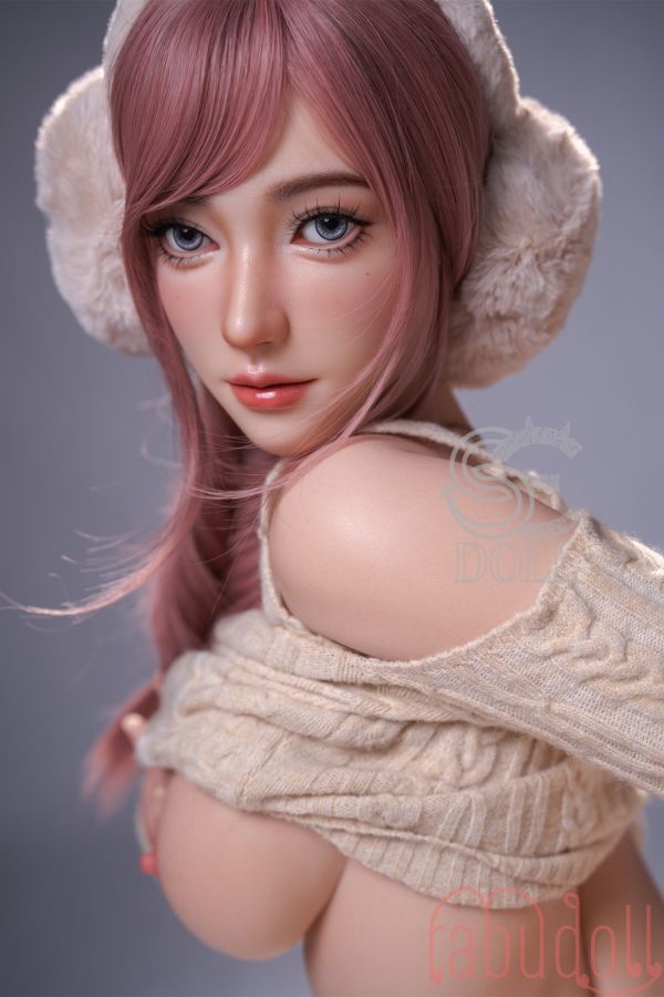 ピンク髪の清楚な顔 C-Cup セックスドール
